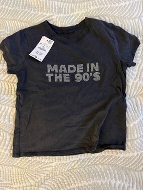 Zara Black Kids Short-Sleeve Tee with Sparkle "MADE IN THE 90'S"